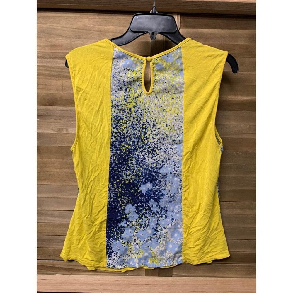 Harper And Gray Blouse Yellow Sleeveless Tank Top Floral Boho Size Medium - Picture 6 of 6